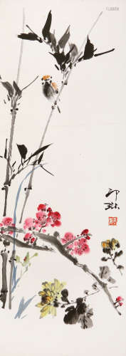 萧朗 （1917-2010） 君子三清 设色纸本 立轴