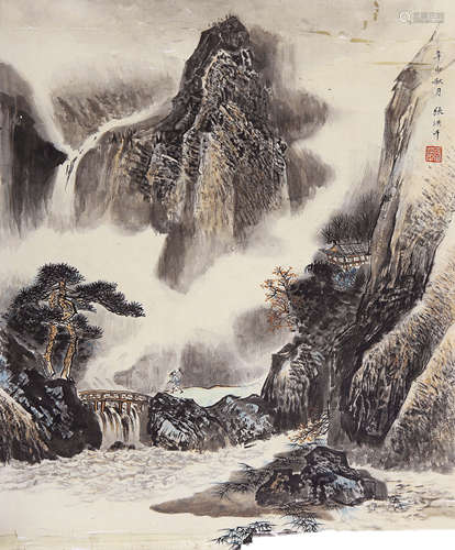 张洪千 （b.1941） 山水 设色纸本 镜片 2011年 作