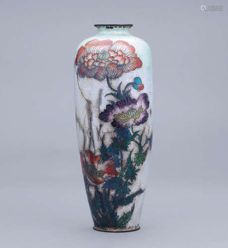 銅胎琺瑯花卉紋蘿蔔瓶