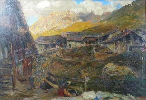 ALBERTO FALCHETTI (1878-1951) Sole Sul Monte Rosa