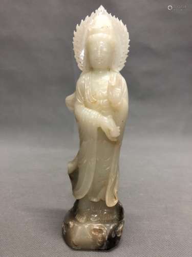 A White Jade Guanyin Sculpture