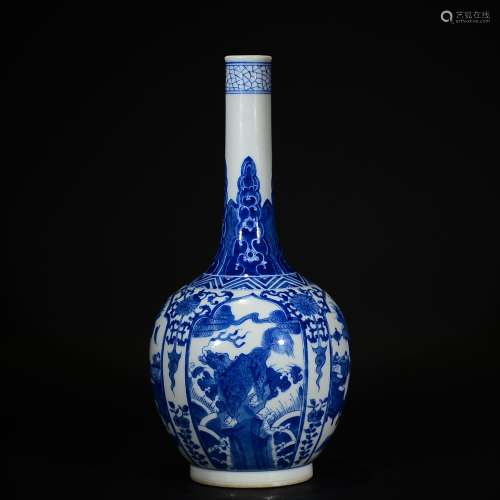 Kangxi Mark, A Blue and White Vase