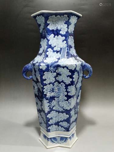 Chenghua Mark, A Blue and White Hexagonal Vase