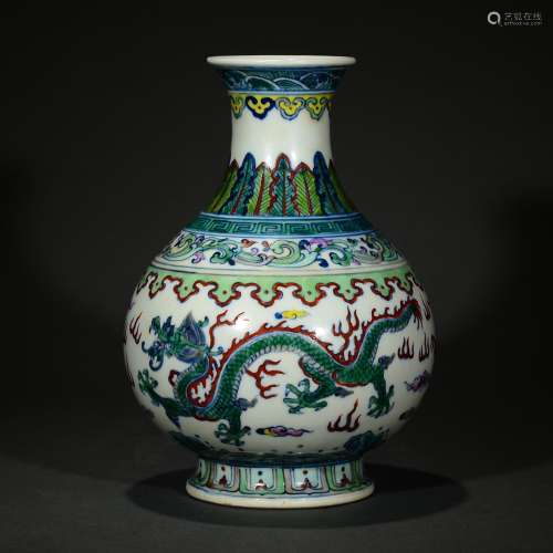 Yongzheng Mark, A Blue and Famille Verte Vase