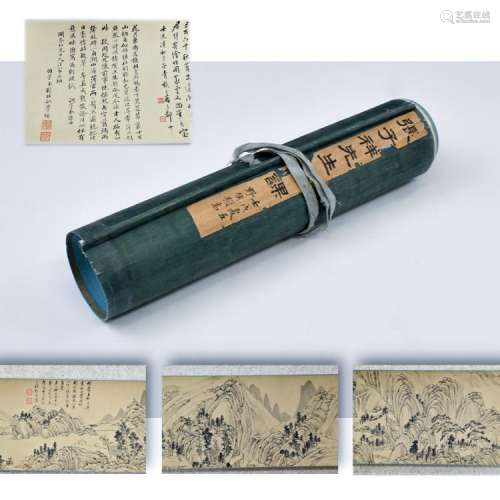 CHINESE LANDSCAPE PAINTING LONG HAND SCROLL