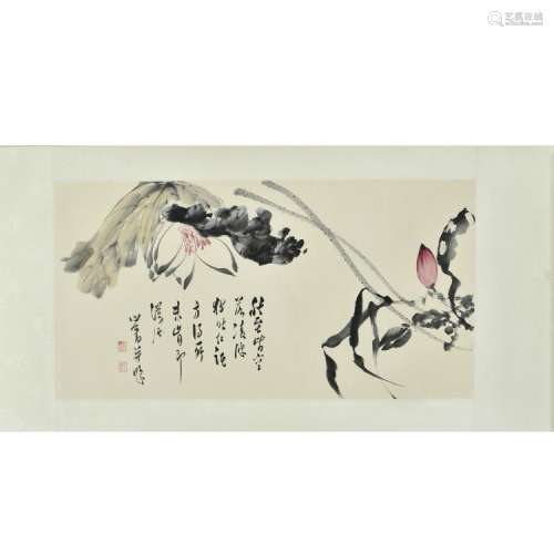 CHINESE PAINTING SCROLL OF FLORAL