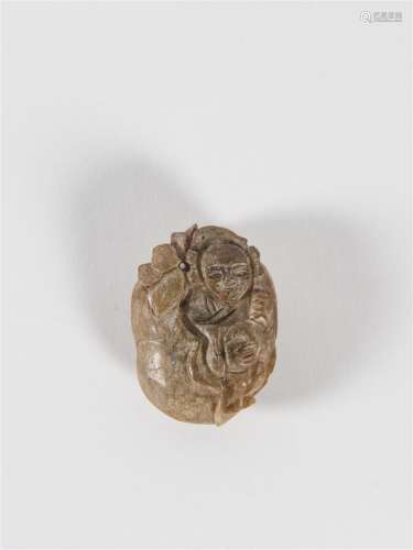 Chine, sujet en pierre dure H: 3.5 cm