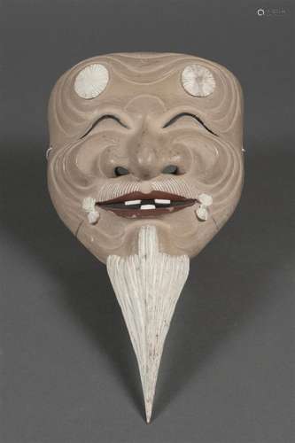 Masque de théatre NO Okina bois 30x16cm