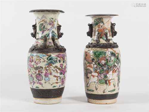 Japon suite de 2 vases Nankin H: 26 cm /…