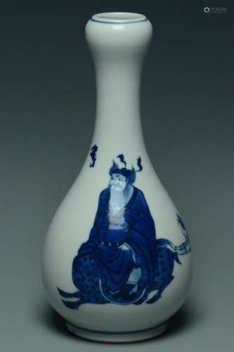 A QING DYNASTY BLUE AND WHITE VASE CHENGHUA MARK