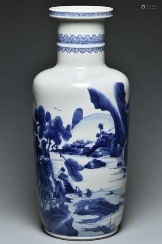 A LARGE BLUE AND WHITE VASE KANGXI PERIOD