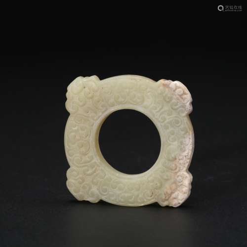 CHINESE ARCHAIC JADE DISK PENDANT