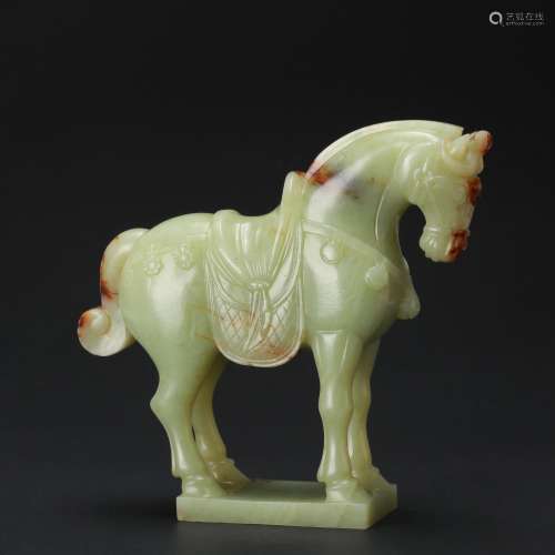 CHINESE CELADON JADE HORSE