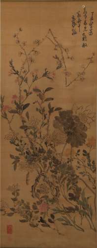 CHINESE PAINTING OF FLOWERS, GAO FENG HAN