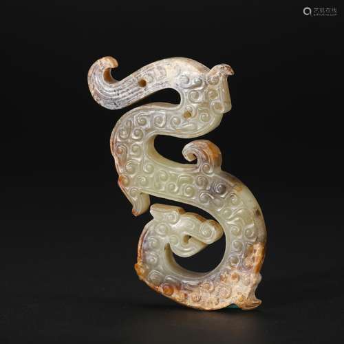 CHINESE ARCHAIC JADE DRAGON