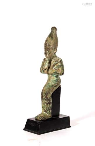 ANCIENT EGYPTIAN BRONZE OSIRIS IN PLUMED CROWN OF