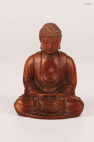 A Chinese Carved Huanyang Wood Buddha