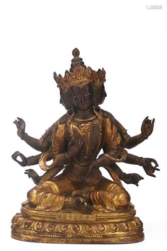 A Chinese Gilt Bronze Buddha