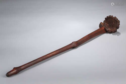 A Chinese Carved Hard Wood Itchy Back Scratcher