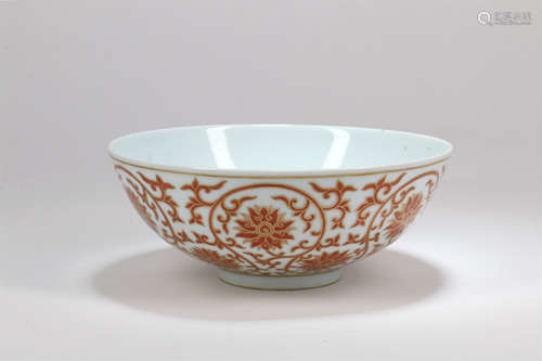 A Chinese Iron-Red Porcelain Bowl