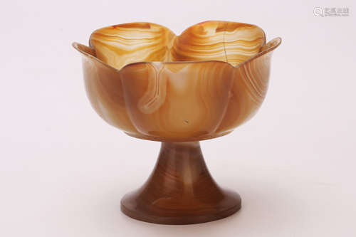 A Chinese Carved Agate Cup