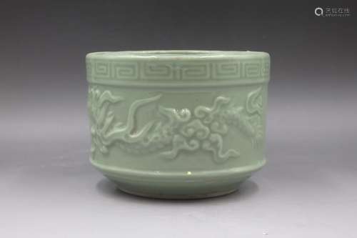 A Chinese Green Glazed Porcelain Incense Burner