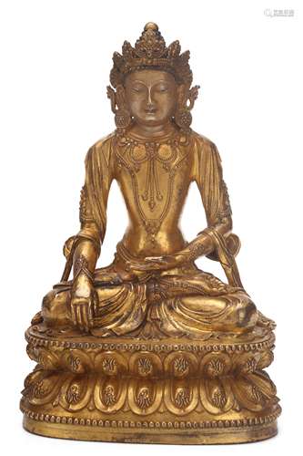 A Chinese Gilt Bronze Buddha