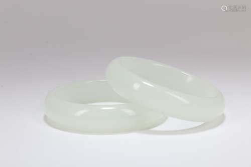 A Pair of Chinese Carved Jade Bracelet