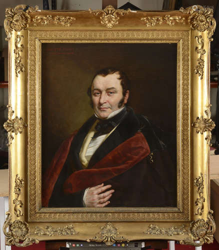 Charles PICQUÉ (1799-1869) Portrait d'homme Huile sur toile Signé en haut à gauche et daté en chiffres romains 1837 80 x 64 cm