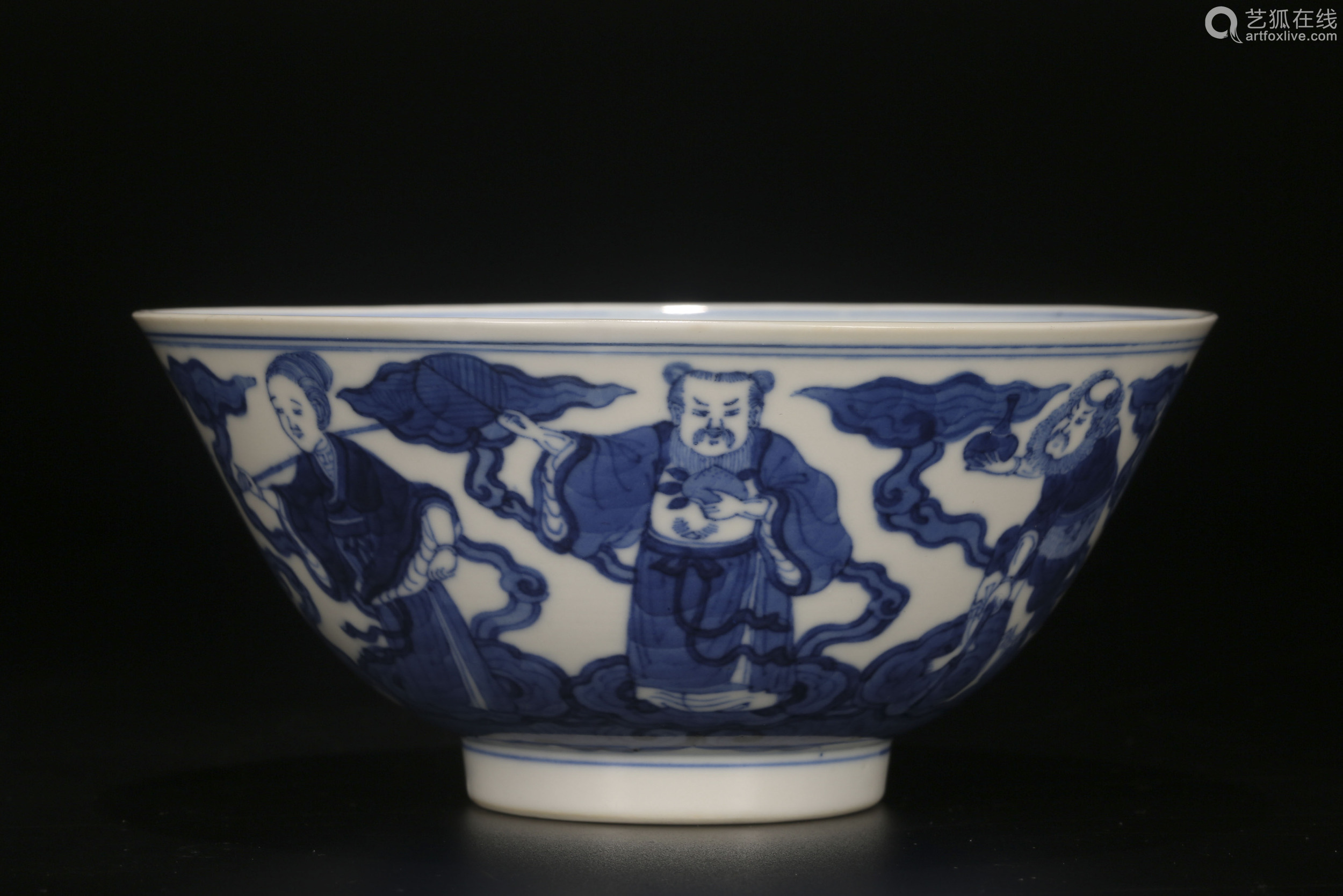 清青花八仙过海碗