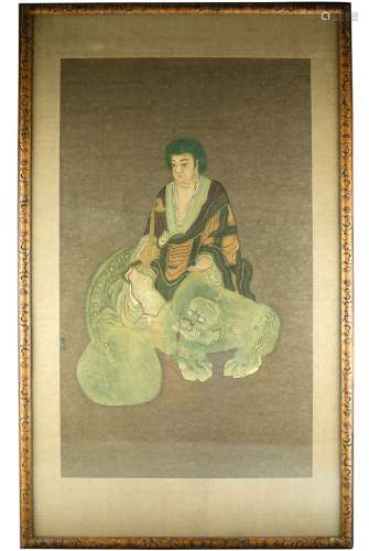 Chinese Ink Buddha portrait on paper from Ming dynasty