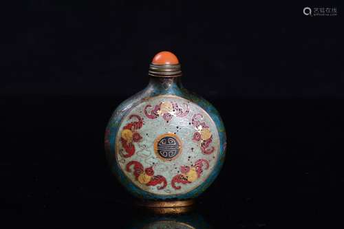 WIRE INLAID CLOISONNE SNUFF BOTTLE