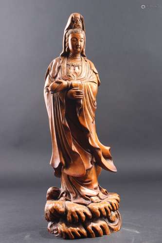 BOX-WOOD BUDDHA FIGURE