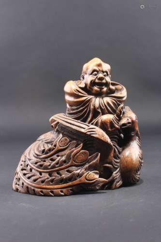 BAMBOO CARVED LUOHAN DECORATION