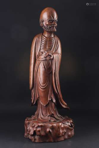 BOX-WOOD BODHIHARMA FIGURE