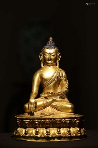 BRONZE GILDING BUDDHA FIGURE