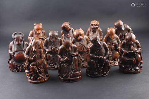 BAMBOO CARVED CHINESE ZODIAC DECORATION