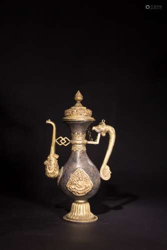 BRONZE GILDING WINE POT