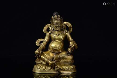 COPPER GILDING YELLOW THE GOD OF WEALTH FIGURE