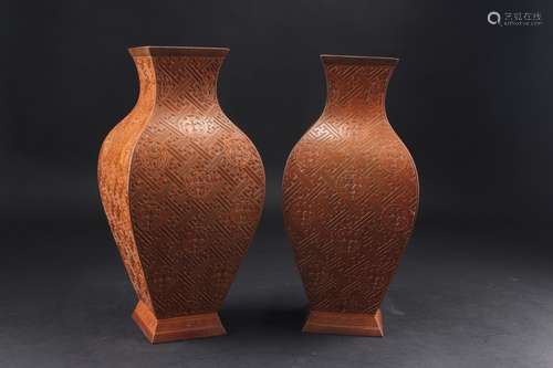 TABASHEER SQUARE VASE (PAIR)