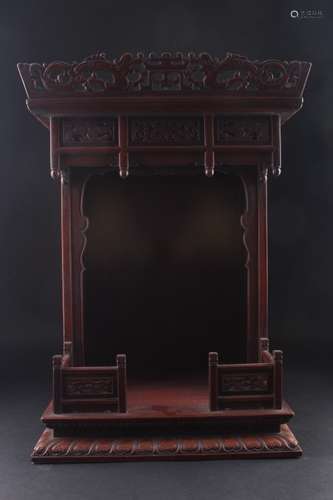 HUANGHUA PEAR WOOD BUDDHA NICHE