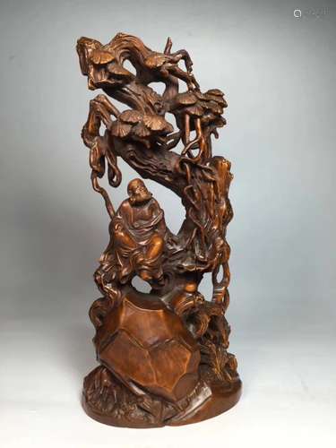 BOX-WOOD CARVED LUO HAN DECORATION