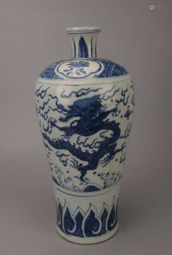 BLUE AND WHITE DRAGON GRAIN PLUMS BOTTLE
