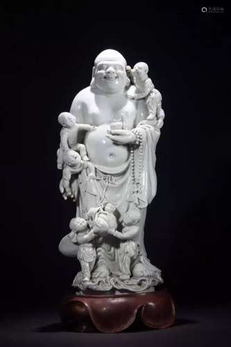 QING DYNASTY DEHUA KILN MAITREYA WHITE PORCELAIN