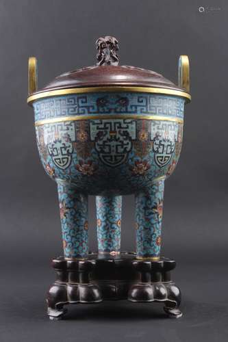 CLOISONNE CENSER WITH COVER