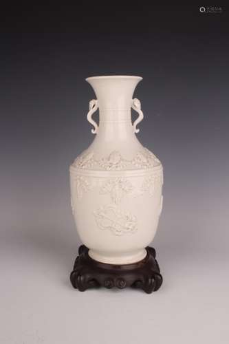 WHITE GLAZED VASE