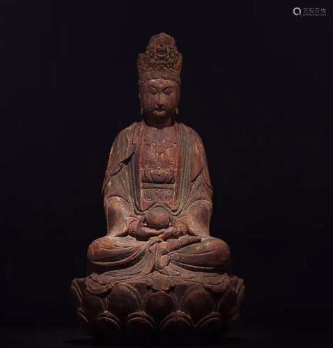 WOOD BUDDHA FIGURE