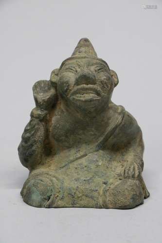 Chinese West Han Bronze Seated Figure