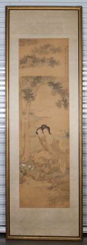 Chinese Watercolor on Silk Painting
