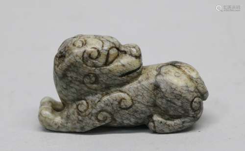 Chinese Warring State Jade Carved Mythical Beast